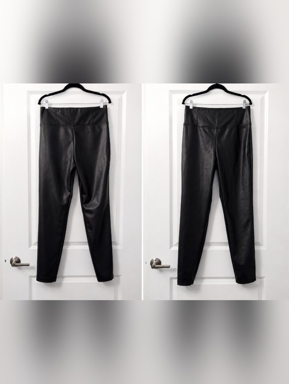 Laundry By Shelli Segal Gothic Glam Black Faux Leather Leggings Size 32"